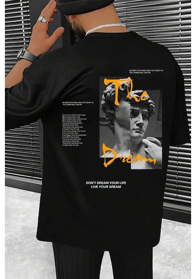 Unisex The Dream Baskılı Tasarım Tshirt Siyah