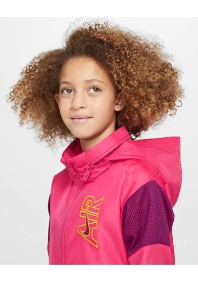 Nike Air Dokuma Kapüşonlu Genç Çocuk Ceketi Pembe