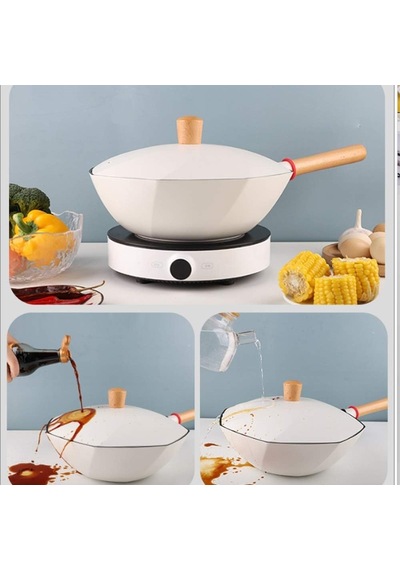 Maifan Stone Wok 30 Cm Yapışmaz Tava, Dumansız Tencere Diğer