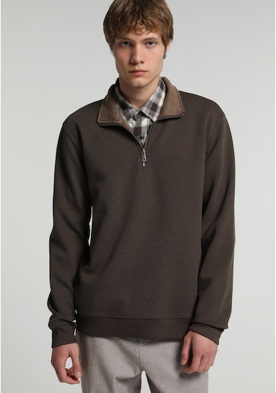 Colin's Colins Regular Fit Dik Yaka Düz Erkek Kahverengi Sweatshirt Cl1082805 Q1.v2 Brw