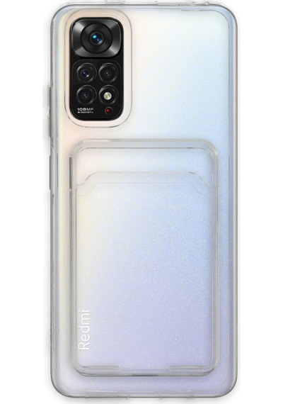 Xiaomi Redmi Note 11 Kılıf Kart Şeffaf Silikon - Şeffaf Düz Renkli