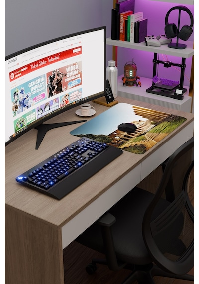 Roma İtalya V3 48x40 Xl Gaming Kauçuk Kaymaz Taban Mouse Pad Fare Altlığı
