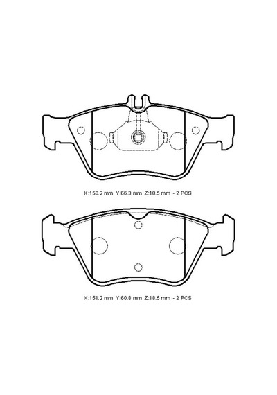 Mercedes C Class W208 98/99 Ön Fren Balatası Kablosuz Disk 150,2x66,3x18,5/151,2x60,8x18,5 Brama - Fren Ve Ekipmanları