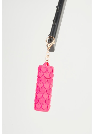 Vivaq Kalp Desenli Pembe Ruj Lip Gloss Kılıfı 3d Baskı Charm Çanta Aksesuarı Anahtarlık