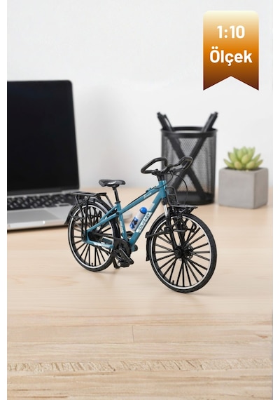 Craftivio Mavi 1:10 Ölçek Koleksiyonluk Die Cast Model Bisiklet Çok Renkli