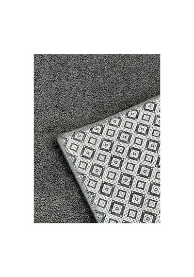 Koyu Gri Mikro Polyester Kaymaz Taban Shaggy Halı, 100 X 100 Açık Indigo