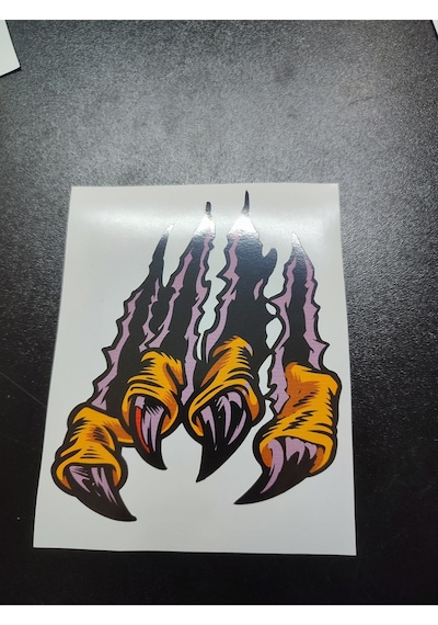 Pençe Figürlü Motor Araç Modifiye Süsleme Sticker Etiketi Diğer