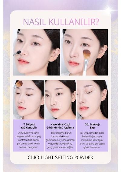 Clıo Light Setting Powder 01 Lavender Wave