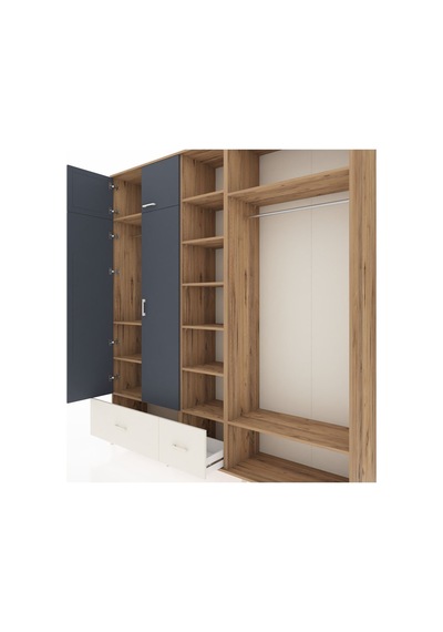 Hyperion Dolap 12 Raflı 2 Çekmeceli 2 Askılı 220x44x243 Çam-antrasit/aytaşı Antrasıt/aytası Hyperion Dolap 12 Raflı 2 Çekmeceli 2 Askılı 220x44x243 Çam-antrasit/aytaşı Antrasıt/aytası