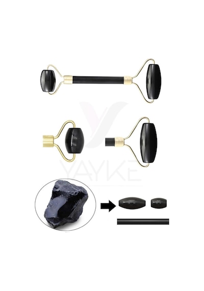 Siyah Obsidyen Taşı, Natural Siyah Yeşim Taşı Çift Taraflı Karışık