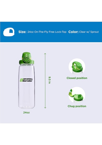 Otf Sustain İçecek Şişesi, Şeffaf/yeşil, 0,65 L