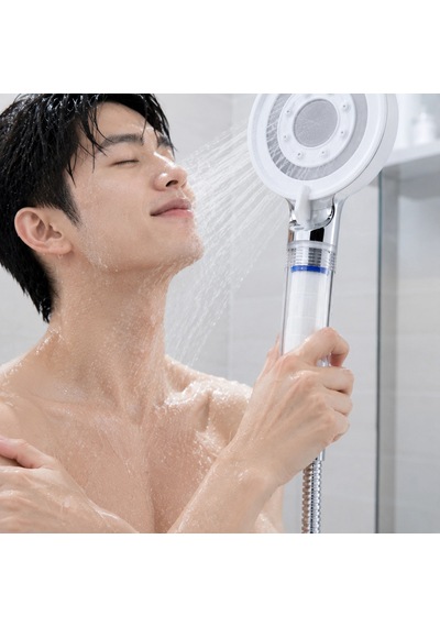 Mineral Taşlı Filtreli Duş Başlığı Güçlü Su Basınçlı Banyo Başlığı Çok Renkli