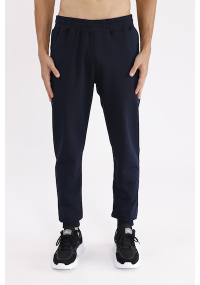Esnek Bel Lastikli Yan Cepli Arka Cepli Daralan Paça Minimal Logo Detaylı Konforlu Spor Eşofman Altı Navyblue