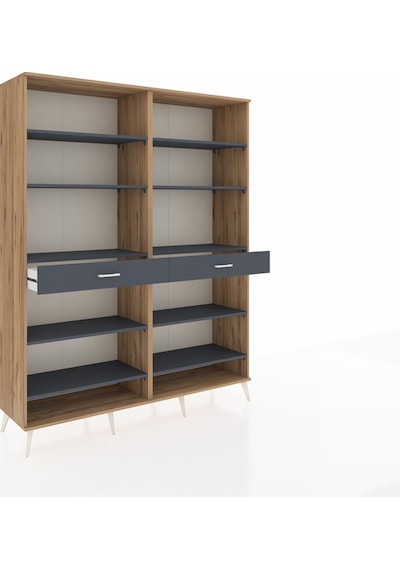 Hyperion Gardrop 10 Raflı 2 Çekmeceli 176x44x221 Çam-antrasit Antrasit Hyperion Gardrop 10 Raflı 2 Çekmeceli 176x44x221 Çam-antrasit Antrasit