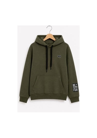 H&c Coolboy H&c Erkek Çocuk Haki Kapüşonlu Baskılı Eşofman Takımı Sweatshirt Ve Jogger Alt