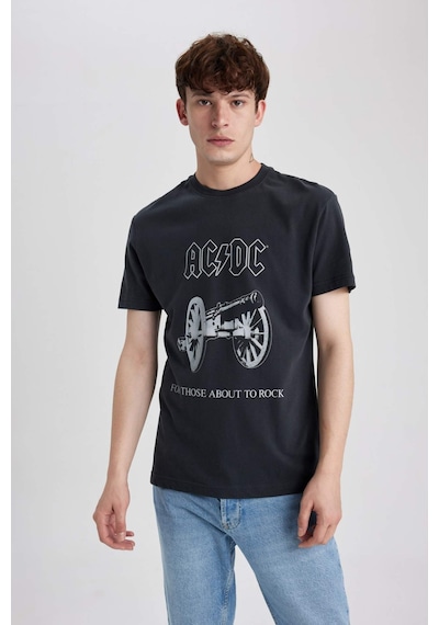 DeFacto AC/DC Bisiklet Yaka Kısa Kollu Tişört B5328AX23WNAR204