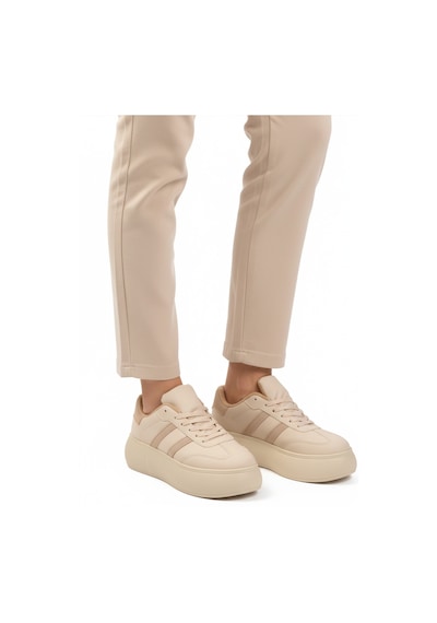 Bej Yüksek Taban Bağcıklı Unisex Sneaker Dvs-01 Z Bej