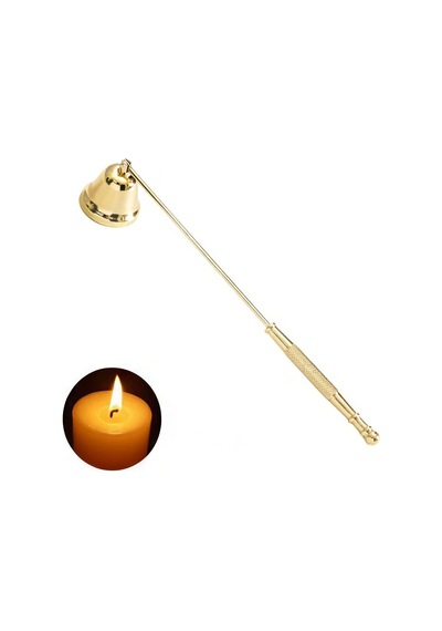 Paslanmaz Çelik Gold 22 Cm Dekoratif Çan Dizayn Saplı Mum Söndürücü Cin818sr Çok Renkli