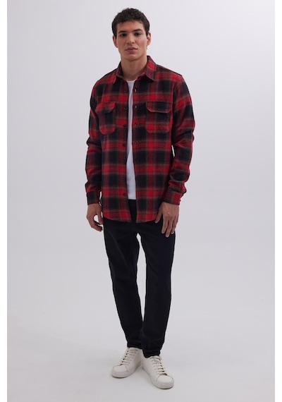 Tudors Erkek Slim Fit Dar Kesim Çift Cepli Kapaklı Spor Yaka Kareli Oduncu Gömlek-41808 Çok Renkli Tudors Erkek Slim Fit Dar Kesim Çift Cepli Kapaklı Spor Yaka Kareli Oduncu Gömlek-41808 Çok Renkli