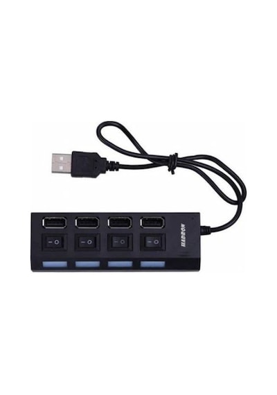 4 Port Usb Çoklayıcı 2.0 Hub Switch Çoğaltıcı Işıklı Anahtarlı