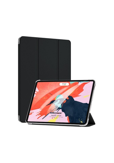 Microsonic Apple Uyumlu iPad Pro 12.9 `` 2022 6. Nesil Kılıf (A2436-A2764-A2437-A2766) Slim Translucent Back Smart Cover Siyah