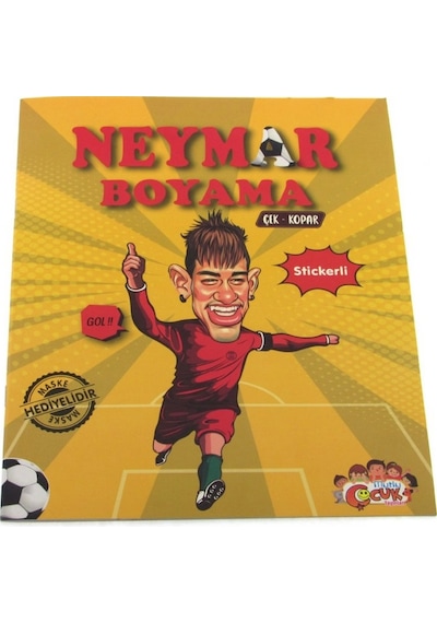 Neymar Çıkartmalı Maskeli Boyama Kitabı