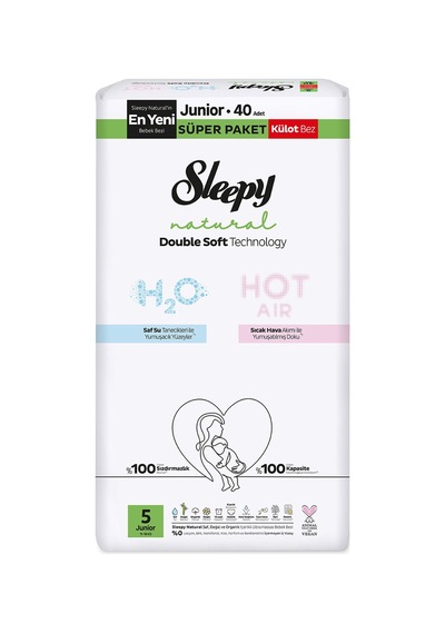 4 Adet Sleepy Natural Double Soft 2'li Jumbo Külot Junior 40 Diğer