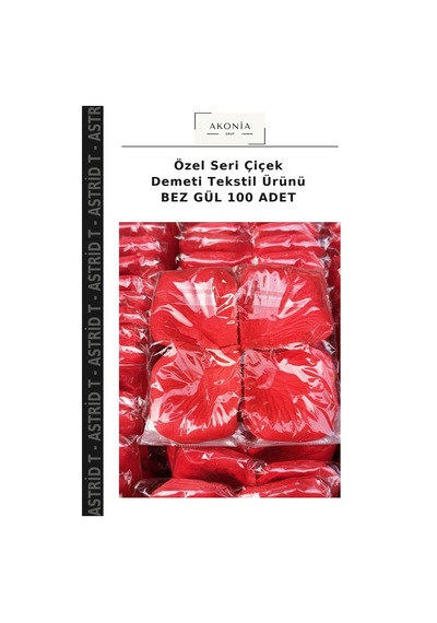 Özel Seri Çiçek Demeti Tekstil Ürünü Bez Gül 100 Adet Çok Renkli