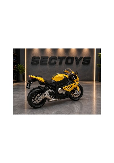 1:12 Ölçek Bmw S1000 Rr Diecast Model Motosiklet Sarı Kutulu Lisanslı Motosiklet