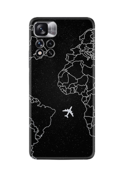 Xiaomi Redmi Note 11 Pro Plus 5g Kılıf Resimli Desenli Silikon Platinium Series Black Plane 1868