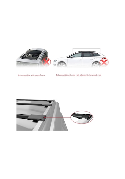 Fiat Freemont 2011-2015 Arası İle Uyumlu Fly Model Ara Atkı Tavan Barı Siyah 3 Adet Bar