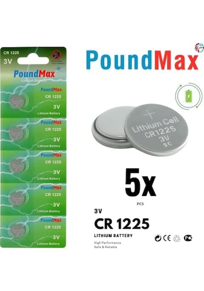 1225 Cr1225 Dl1225 3 V Lityum Düğmeli Piller 5'li Paket