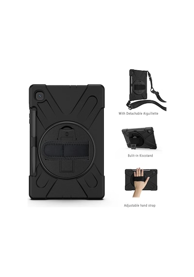 Gld-spt- Newface Samsung Uyumlu Galaxy P610 Tab S6 Lite 10.4 Kılıf Amazing Tablet Kapak - Siyah