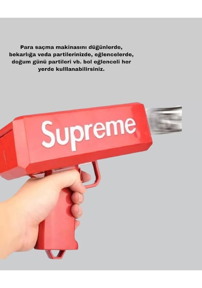 Super Money Gun Para Saçma Tabancası Yüksek Atış Güçlü Kırmızı Model Mh-hs4750-1888