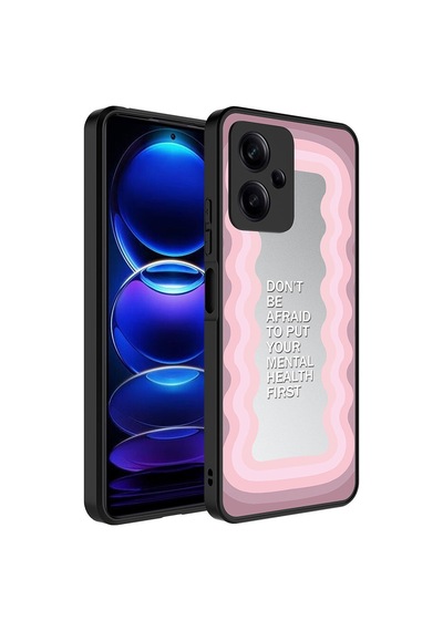 Xiaomi Redmi Note 12 5g Kılıf Aynalı Desenli Kamera Korumalı Parlak Zore Mirror Kapak Ayna