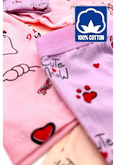 Uniquetrenders Kız Çocuk %100 Pamuklu 6'lı Boxer Renklı