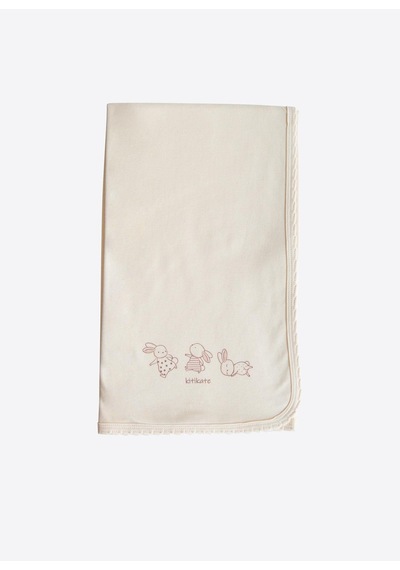 Organik New Basic Tek Kat Battaniye Natural Krem