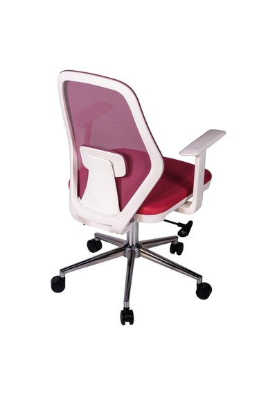 Ofisbazaar Dali Beyaz Fileli Çalışma Koltuğu Ergonomik Şef Ve Toplantı Koltuğu Pembe Pembe