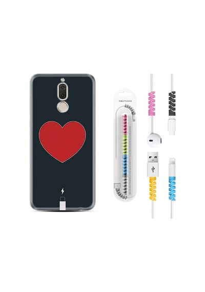 Huawei Mate 10 Lite Kılıf Kablo Koruyuculu Charge Heart 1422