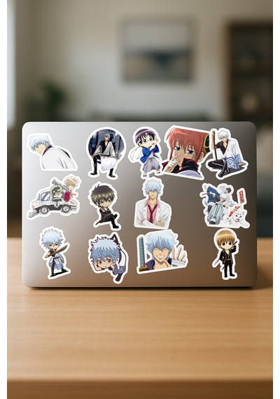 Gintama Anime Telefon Laptop Bullet Journal Sticker Paketi 25 Adet Çok Renkli