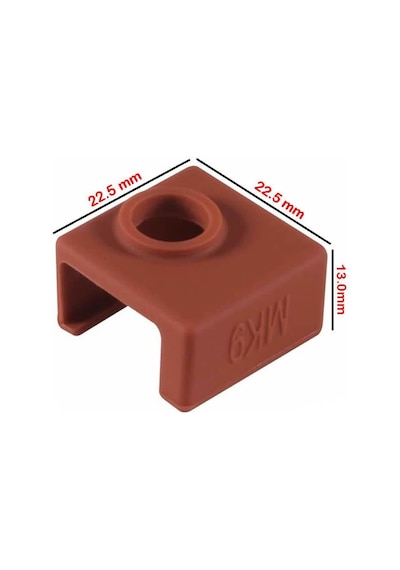 Koodmax 2 Adet E3d-v6 Yüksek Sıcaklığa Dayanıklı Mk8/mk9 Alüminyum Isıtıcı Blok Silikon Kılıfı Kırmızı