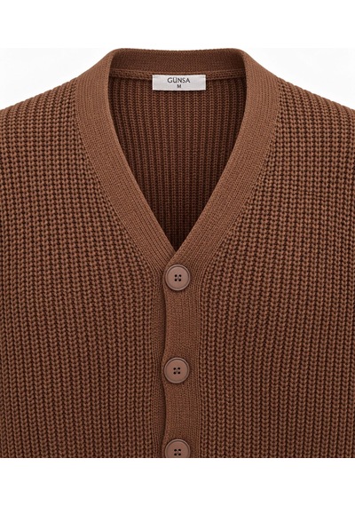 Classics Men Günsa Comfort Fit Erkek Tam Düğmeli Triko Ceket - 7833 Kahverengi Classics Men Günsa Comfort Fit Erkek Tam Düğmeli Triko Ceket - 7833 Kahverengi