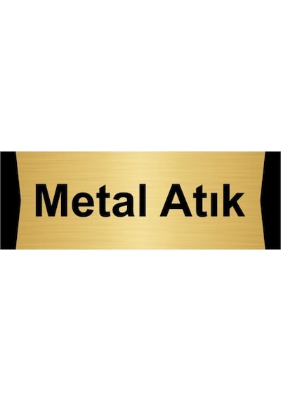 Metal Atık 10x20cm Altın Renk Metal Yönlendirme Levhası