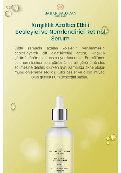 Bahar Babacan  Besleyici ve Nemlendirici Retinol Serum 30 ML