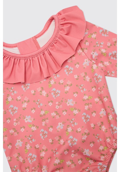 Panço Littemare Kız Bebek Upf 40+ Uv Korumalı Şapkalı Fuşya Mayo Seti 2612gb42013 Pembe