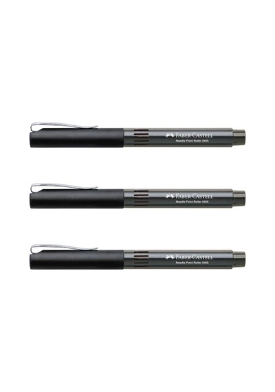 Faber Castell Faber-Castell Roller Kalem Needle Point Iğne Uçlu Siyah 5405 3 Adet