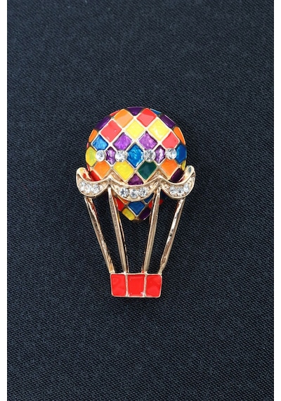 Uçan Balon Broş. Taşlı Tasarım Broş. Yaka İğnesi Broş. Kadın Broş. Erkek Broş. Broş. Unisex Çok Renkli