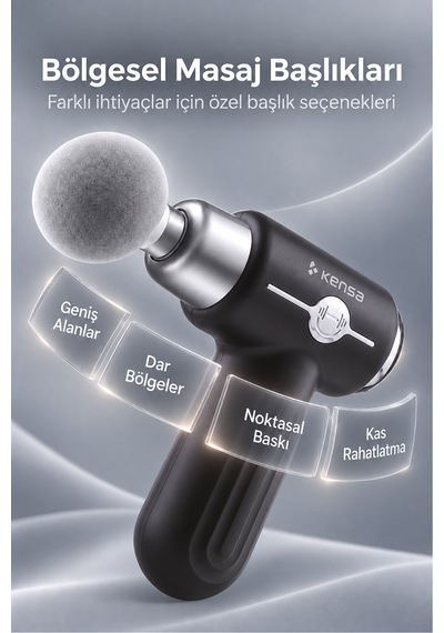 Kensa Masaj Tabacası 10 Başlıklı 6 Kademeli Şarjlı Titreşimli Profesyonel Masaj Aleti Siyah