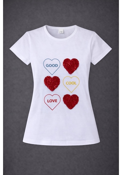 Dıgıl Kids Kız Çocuk Gösteri T-shirt Kırmızı - Beyaz 1