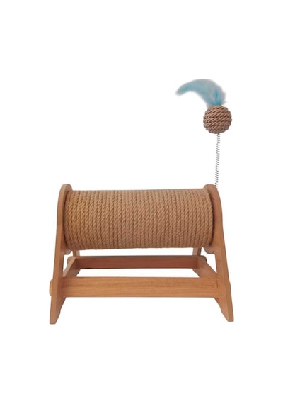 Kedi Tırmalama Tahtası - Yatay & Dönebilen - Yaylı Top Eklenmiştir - 29cm